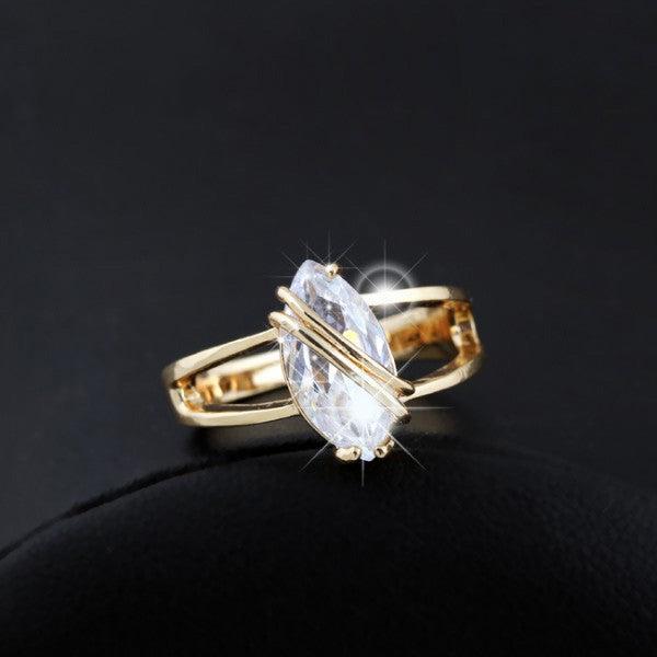 Actual product image Hermex Gold ring RGP with cubic zirconia - gold size 51 (51)