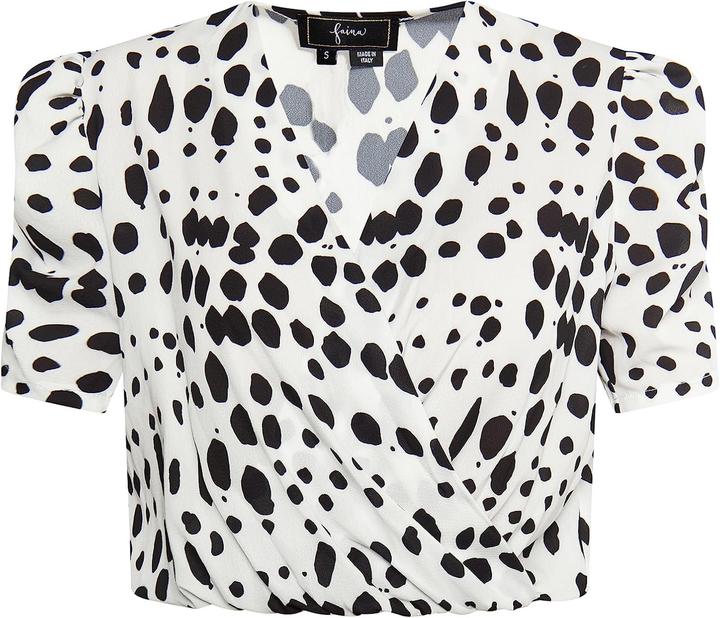 Immagine prodotto Embell Top in wikkellook con stampa allover e maniche corte a sbuffo (M)