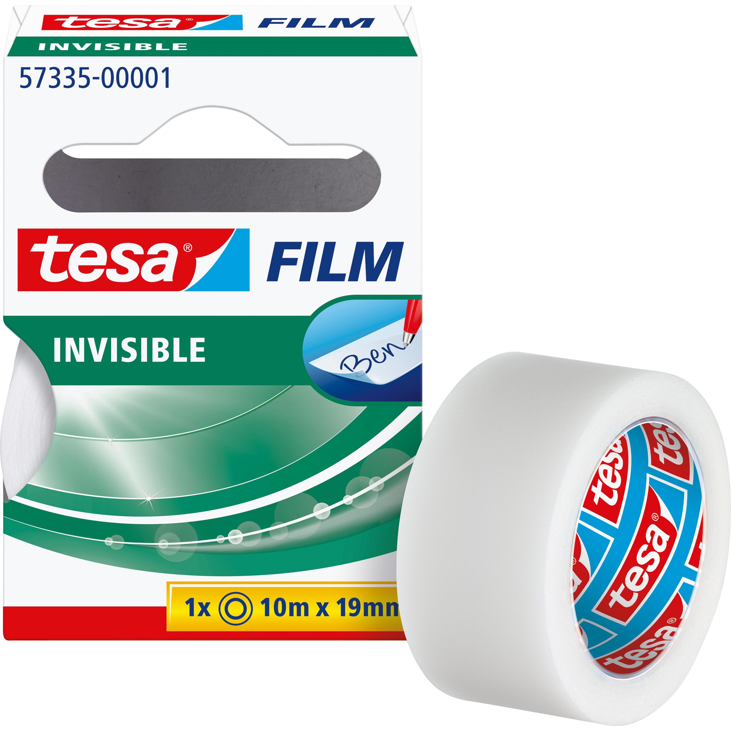 tesa, Klebeband, 1x tesafilm INVISIBLE, matt-unsichtbar, alterungsbeständig und reissfest (19 mm)
