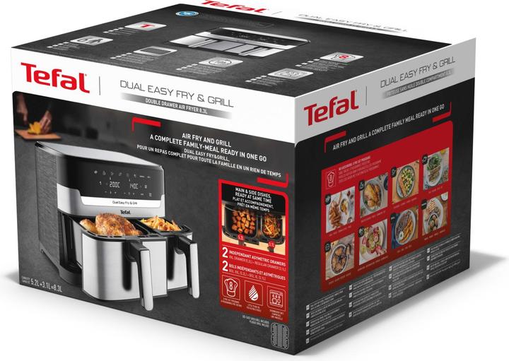 Productafbeelding Tefal EY905D Dual Easy Fry & Grill, roestvrij staal