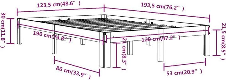 Image du produit vidaXL Bettrahmen (120 x 190 cm)