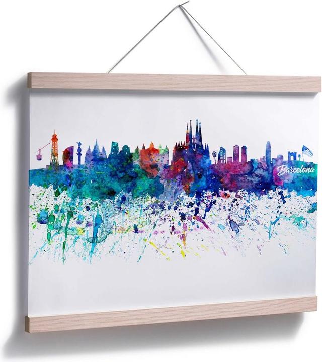 Actual product image Trenddeko Barcelona watercolor skyline (40 x 30 cm)