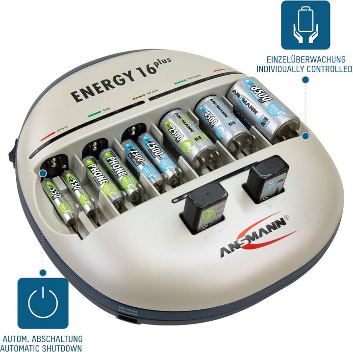 Produktbild Ansmann Energy 16 Plus (1 Stk., C, D, AAA, AA, Ladegerät ohne Akku)