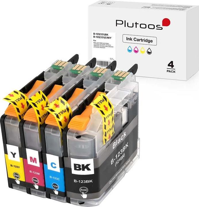 Produktbild Plutoos Brother LC-123 Patronen XXL kompatibel, 4er Farbset (BK, C, M, Y)