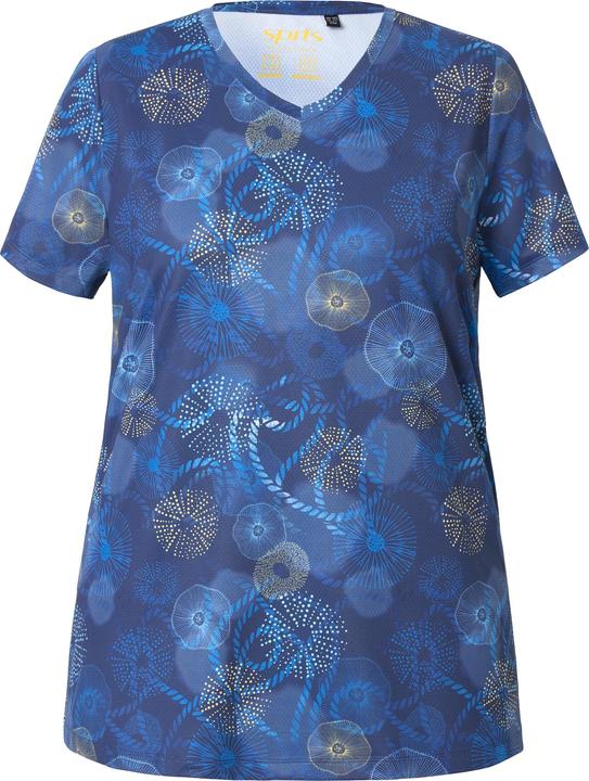 Produktbild Ulla Popken Funktions-Shirt, Quallen, Classic, V-Ausschnitt, Halbarm (42, 44)