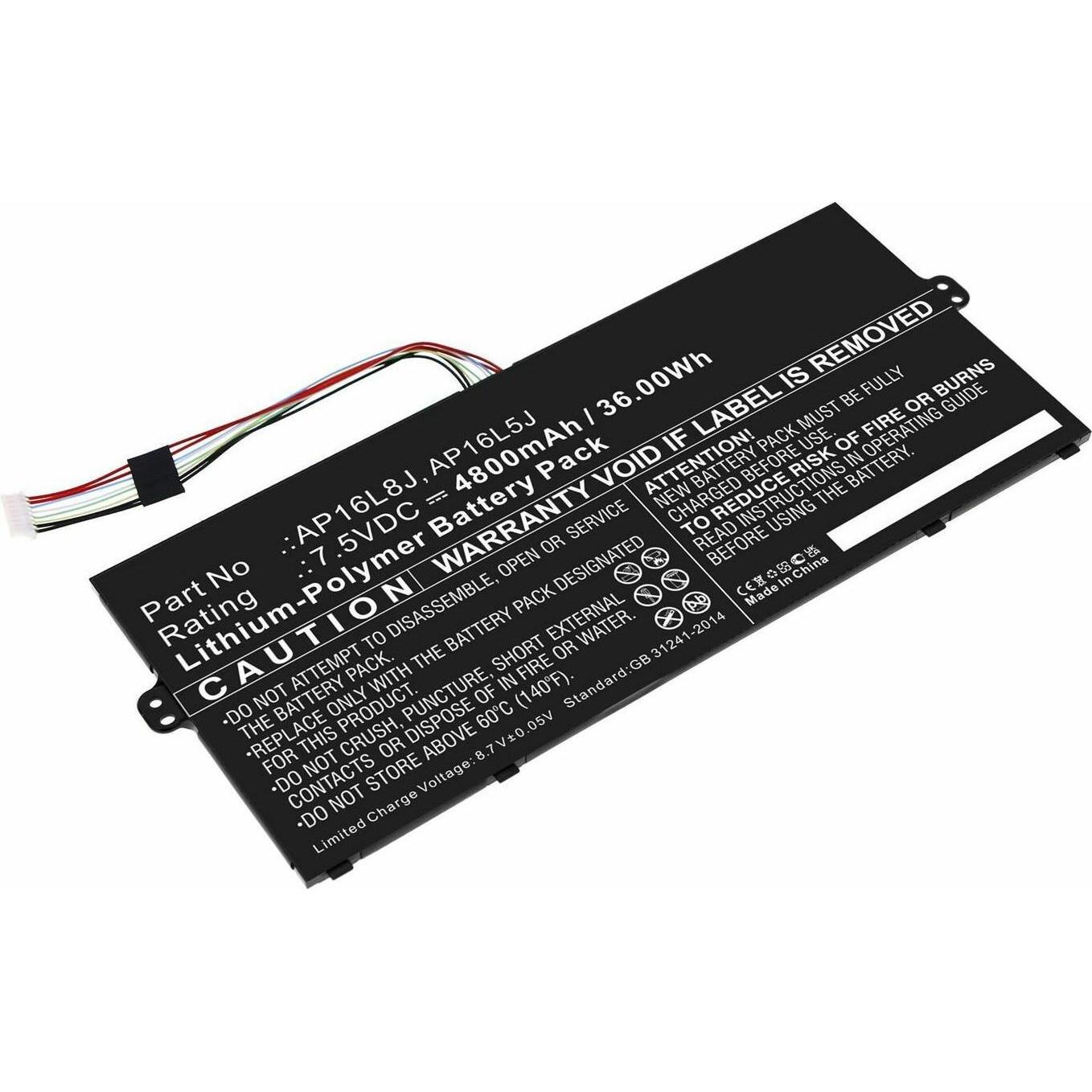 CoreParts Battery for Acer Notebook, Notebook Akku, Schwarz