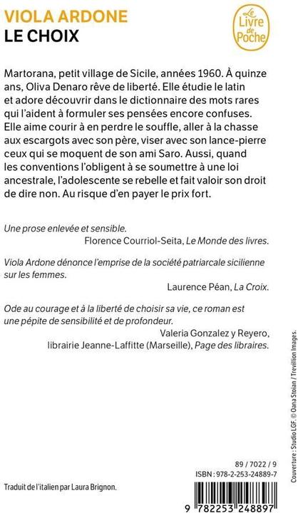 Valeurs nutritives et ingrédients Le choix (Français, Ardone Viola, 2024)