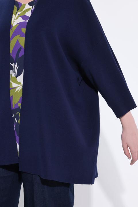 Produktbild Ulla Popken Strickjacke, oversized, offene Form, Schalkragen, Halbarm (60)