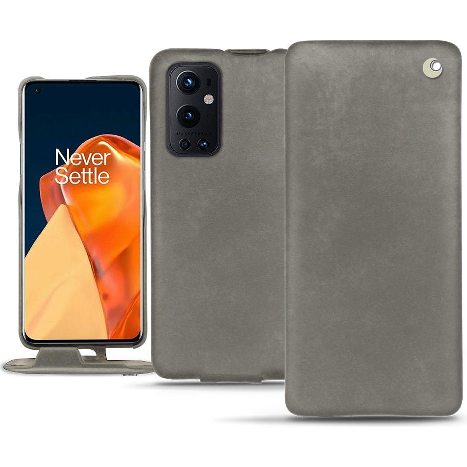 Noreve Lederschutzhülle vertikal (OnePlus 9 Pro), Smartphone Hülle, Grau
