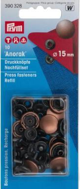 Immagine prodotto Prym Giacca a vento a pulsante, rame vecchio, 15 mm, scheda 10 pezzi. 15 mm, scheda 10 pezzi.