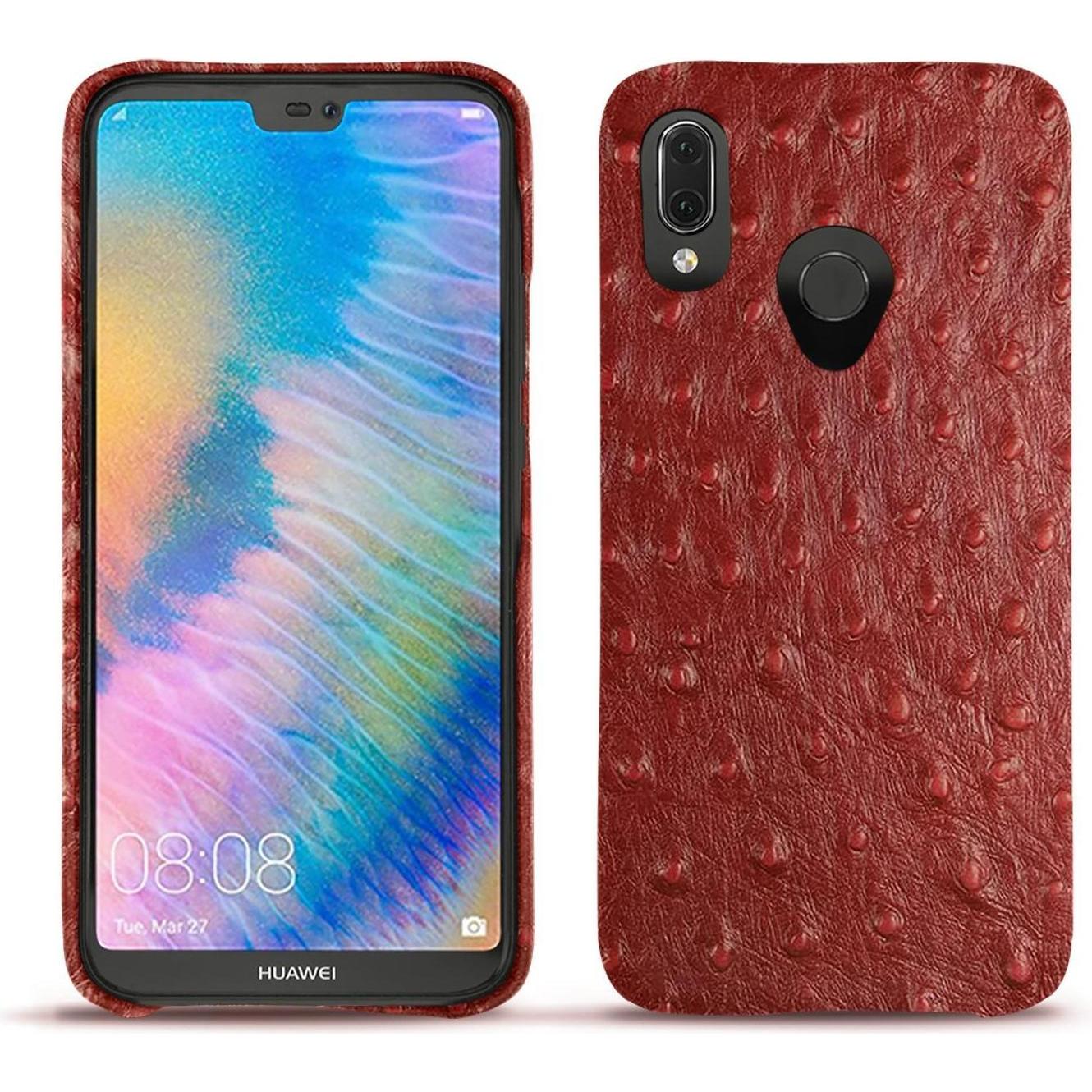 Noreve Lederschutzhülle (Huawei P20 Lite), Smartphone Hülle, Rot