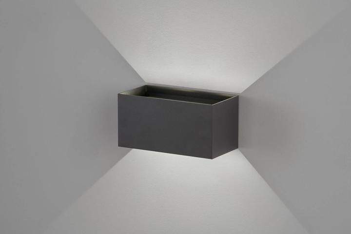 Actual product image Fischer & Honsel Honsel Wallo LED wall light 4-fold 11.2W warm white sand black IP44 30516 (IP44)
