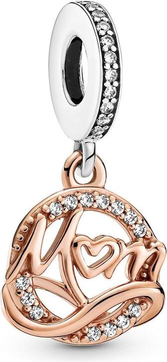 Pandora Rose Mum and Infinity Charm (Metall, rosevergoldet)