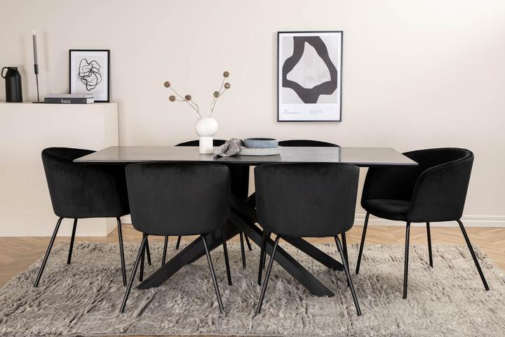 Actual product image Ebuy24 Piazza 37 dining set (7-piece) (MDF, Iron, Wood)