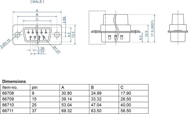 Produktbild Delock D-Sub 9 Pin Crimp Stecker, Metall, 4 Stück