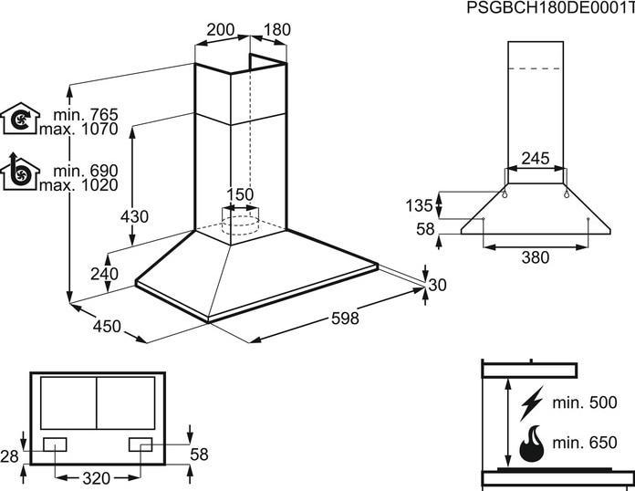 Actual product image Electrolux EFC226V Wall-mounted Cream??/h D (Wall hood)