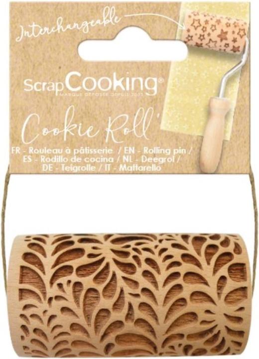 Image du produit ScrapCooking Teigrolle aus Holz geprägt, Blätter