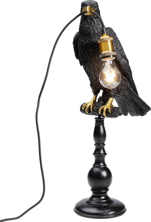Actual product image Kare Design Table Lamp Animal Sitting Crow Mat Black (E27)