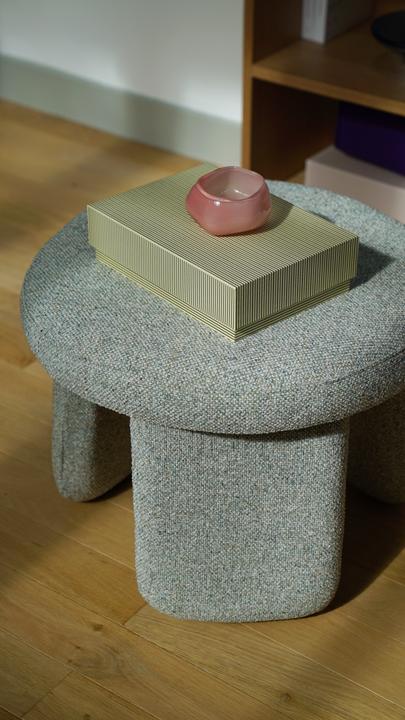 Image du produit Hübsch Rocco Pouffe Vert clair