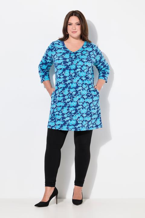 Produktbild Ulla Popken Longshirt, Biesen, A-Linie, V-Ausschnitt, 3/4-Arm (42, 44)