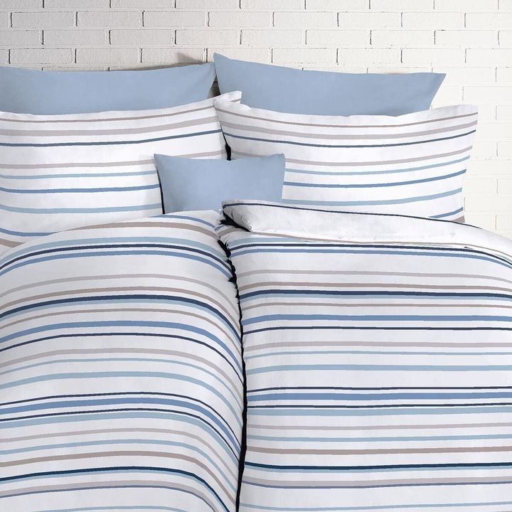 Image du produit Fleuresse Parure de lit en lin mélangé Provence Cassis Dilbeek bleu lin (Set de linge de lit, 80 x 80 cm, 200 x 220 cm)