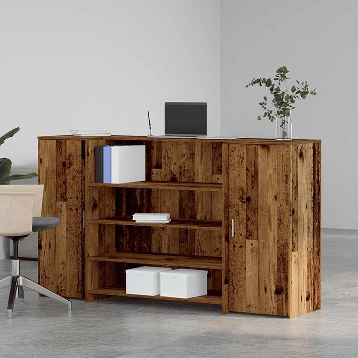 Image du produit vidaXL Comptoir d'accueil aspect vieux bois 180x50x103,5 cm Matériau dérivé du bois