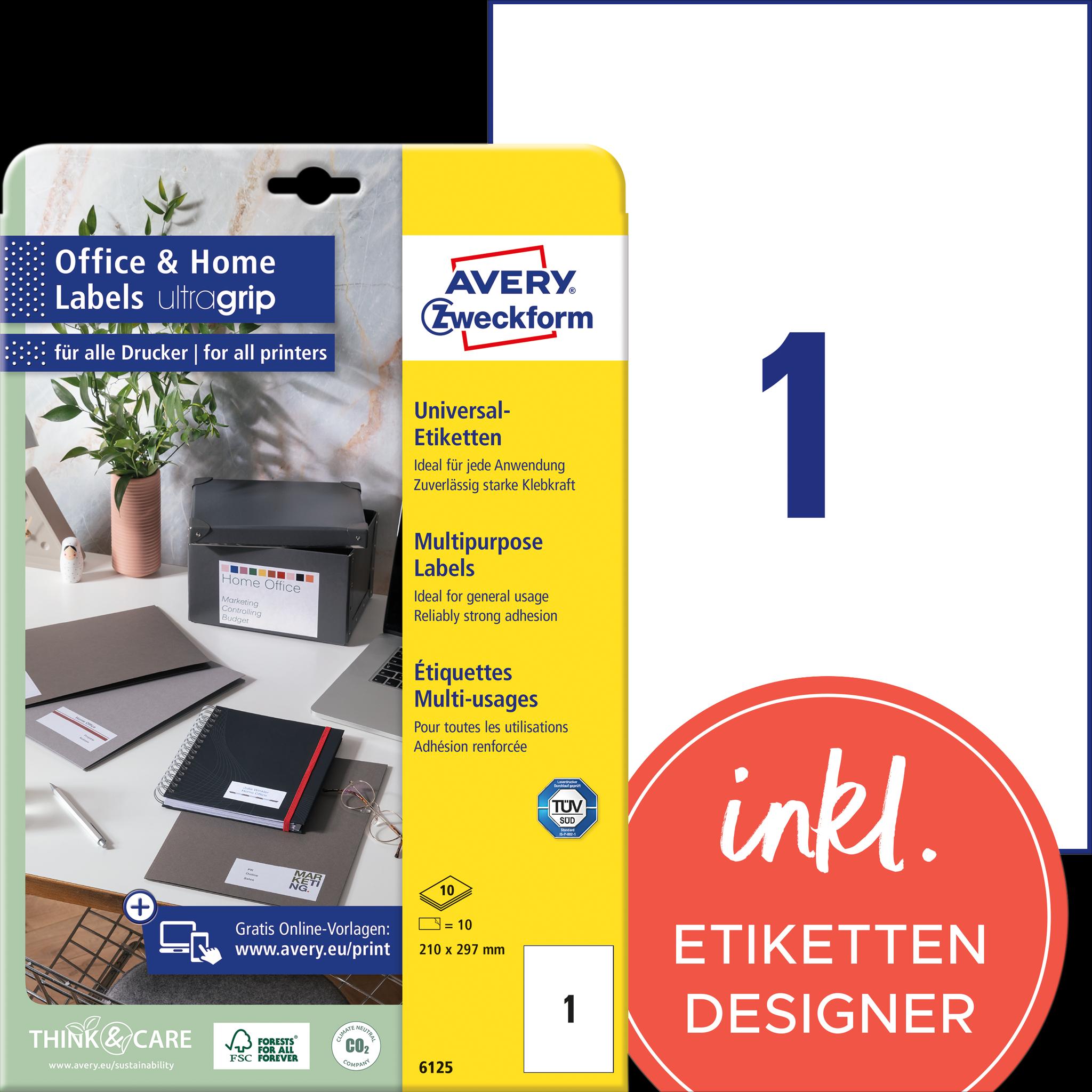 Avery, Etiketten, Etiketten, Home Office, Kleinpackung
