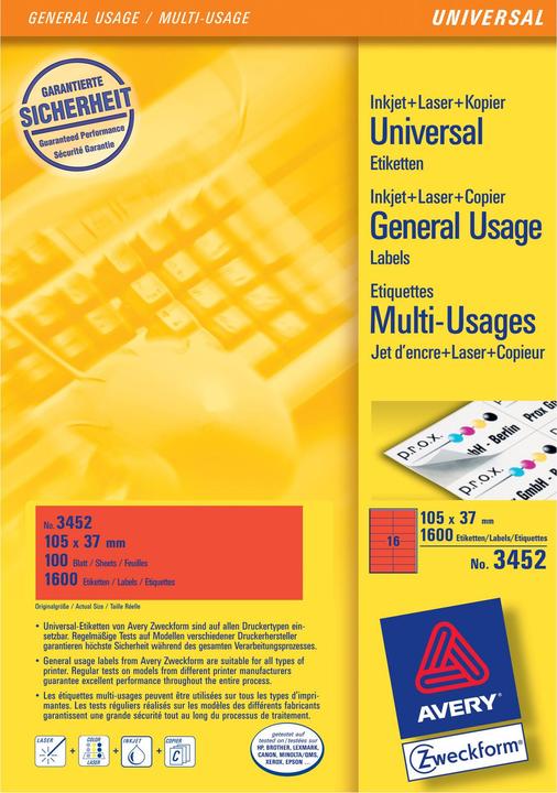 Actual product image Avery Organisational labels