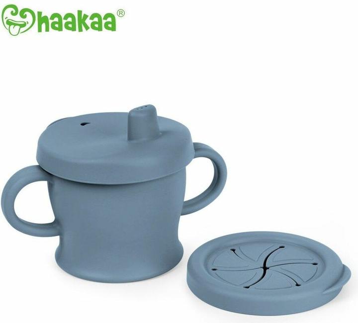 Produktbild Haakaa Trink und Snack Tasse - Stahlblau