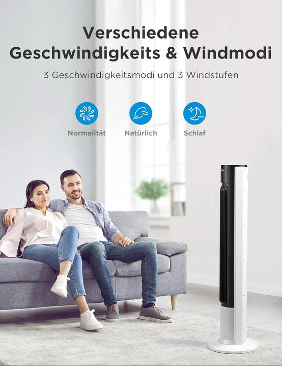 Actual product image Midea Turmventilator mit Fernbedienung und Timer (45 dB)