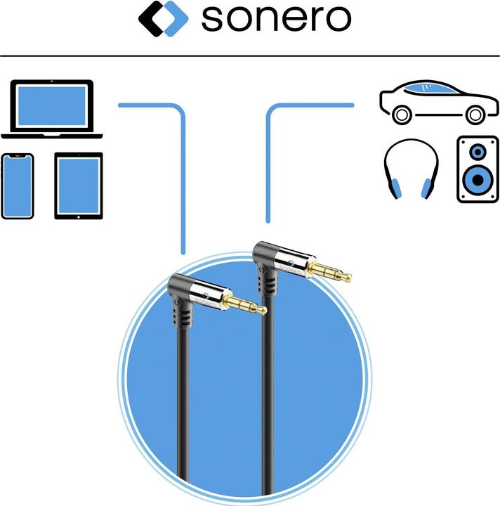 Image du produit Sonero Câble audio jack 3,5 mm - jack 3,5 mm 0,5 m (0.50 m, Jack 3,5 mm (AUX))