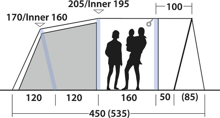 Actual product image Outwell Sunhill 5 Air (Tunnel tent, 20.80 kg, 5 persons)