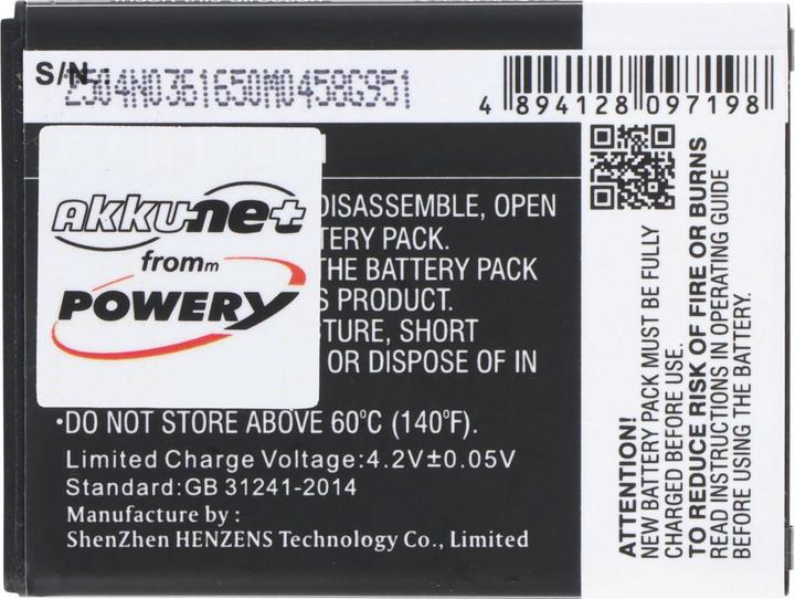 Valori nutrizionali e ingredienti Samsung Akku Galaxy Young 2 Akku, SM-G130, EB-BG130ABE