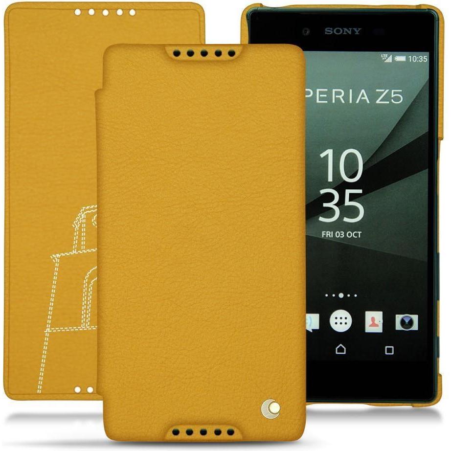 Thumbnail - Noreve Lederschutzhülle horizontal (Sony Xperia Z5), Smartphone Hülle, Gelb