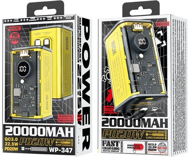 Actual product image Wekome Power nbank Super Fast Charging (20000 mAh, 22.50 W, 74 Wh)