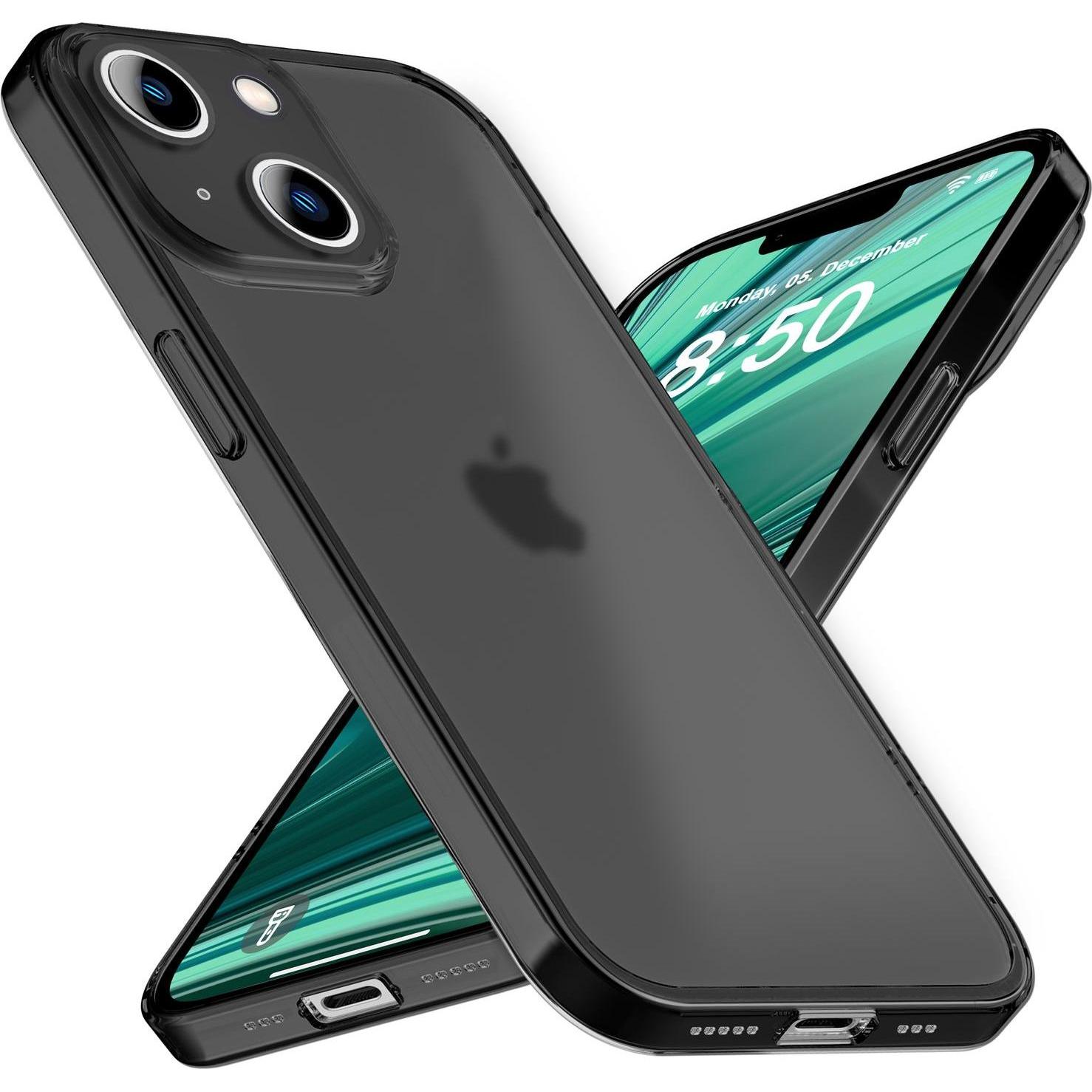 Nalia Extrem Dünnes 0,3mm Mattes Hardcase (Apple iPhone 14), Smartphone Hülle, Schwarz