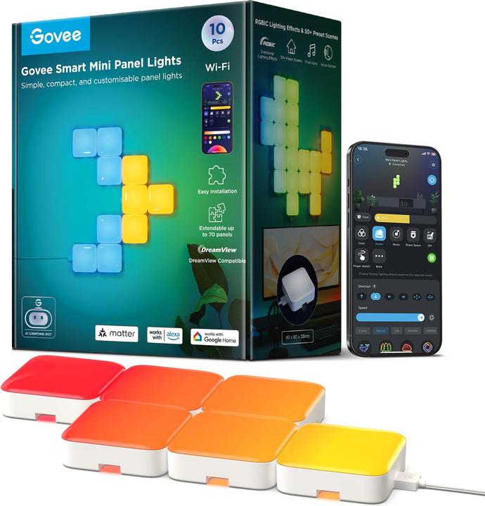 Govee Mini light panels RGBIC segment colours