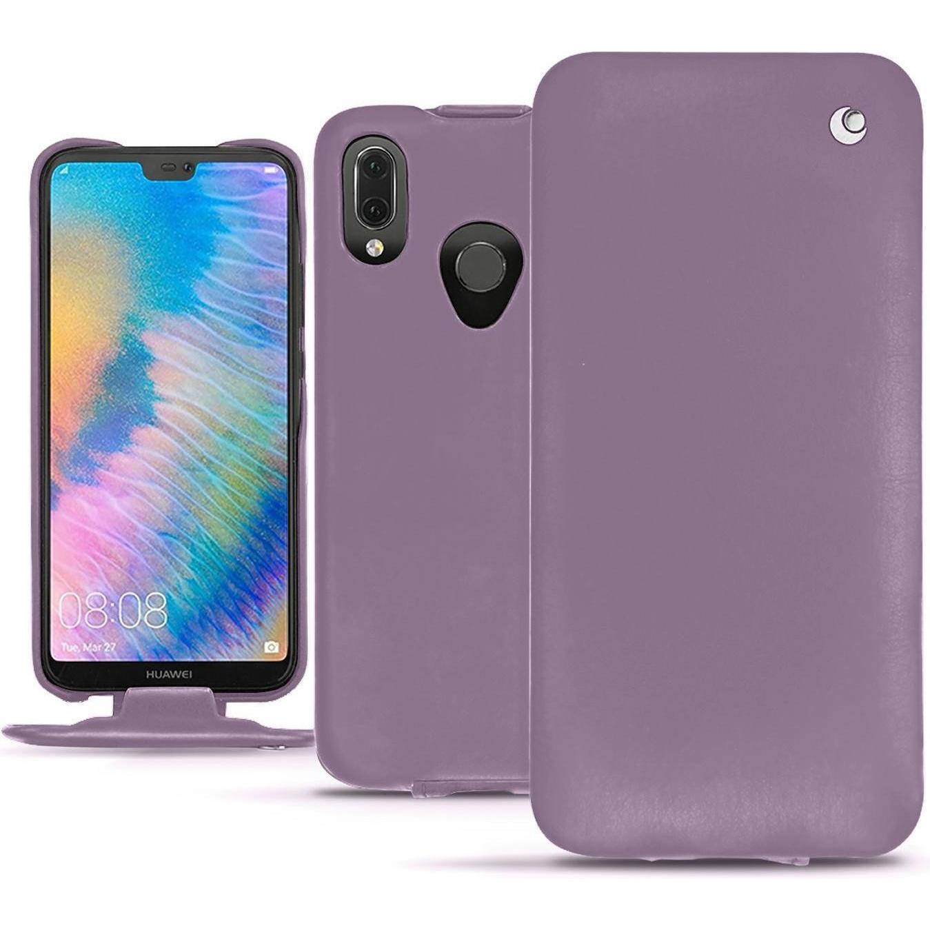 Noreve Lederschutzhülle vertikal (Huawei P20 Lite), Smartphone Hülle, Violett