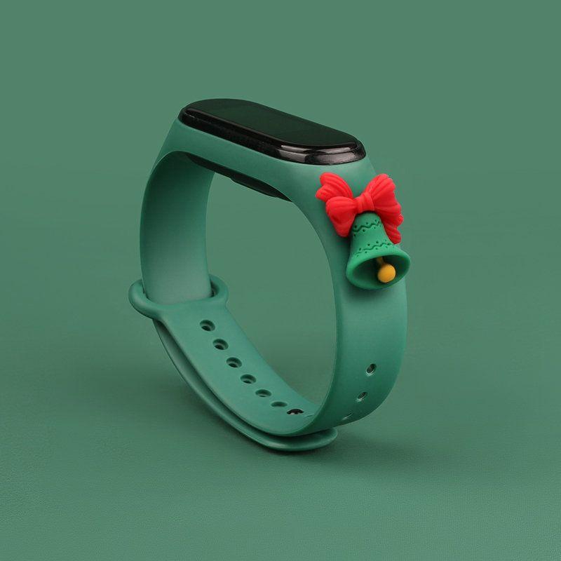 Thumbnail - Hurtel Strap Xmas Wristband for Xiaomi Mi Band 4 / Mi Band 3 Christmas Silicone Strap Bracelet Dark Green ( (Mi Band 3),...