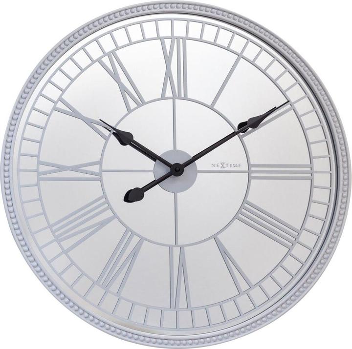 Nextime Cleopatra's Spiegel - wandklok, Ø 56 cm, spiegel, wit (56 cm)