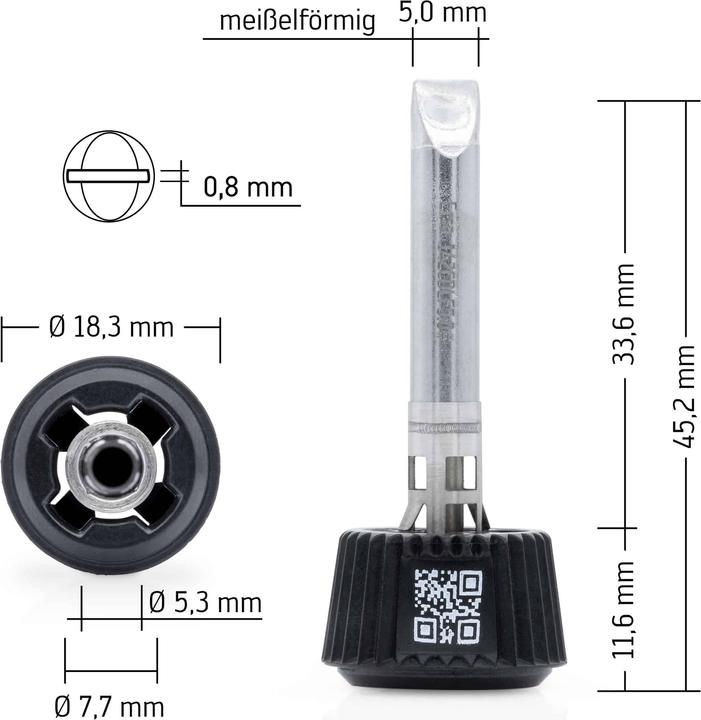 Actual product image 0142CDLF50/SB Soldering tip Tip size 5 mm Contents 1 pc. (Soldering tip)