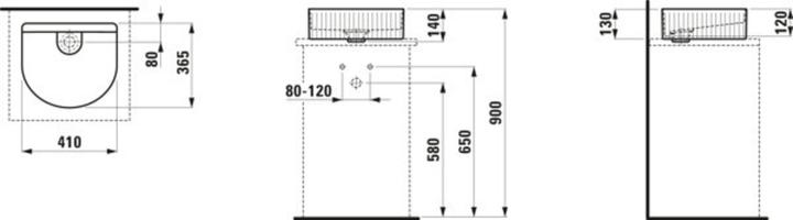 Produktbild Laufen Sonar Waschtisch-Schale mit Textur, ohne Hahnloch, ohne Überlauf, 410x365mm, inkl. Keramikab (410 mm, 365 mm)