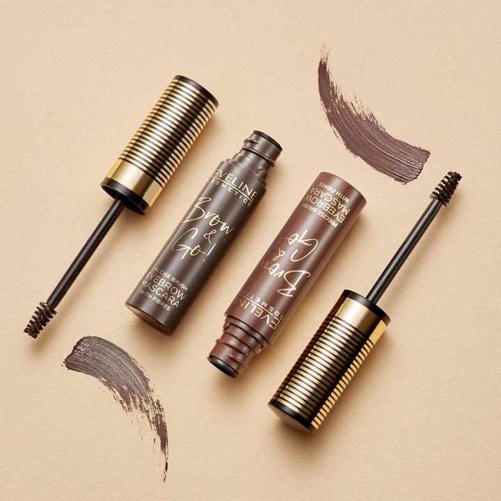 Actual product image Eveline Brow & Go! Eyebrow Mascara Eyebrow Mascara 02 Dark 6Ml (02 Dark)