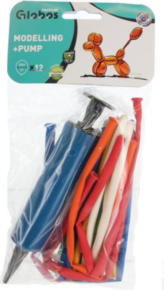 Actual product image Globos Europe 12 modelling balloons - incl. pump - 1 set