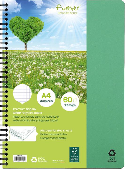 Image du produit Calligaphe Cahier à reliure spirale Forever Premium (A4, Quadrillé, Couverture rigide)