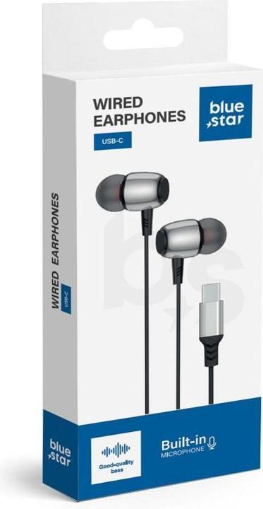 Actual product image BlueStar Wired headphones Blue Star BLUE STAR wire earphones Type C (DAC) with microphone M09C 1,2 m black (Cable)