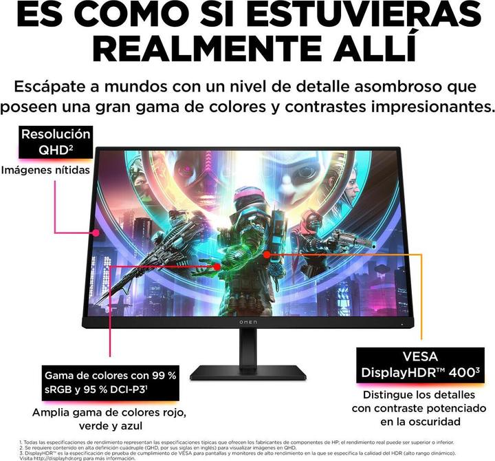 Actual product image HP Omen 27qs (2560 x 1440 pixels, 27")