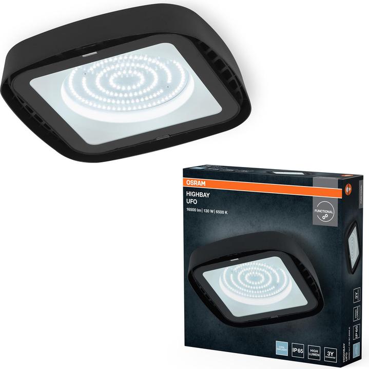 Produktbild Osram Highbay Ufo 130W 865 IP65 Black 4099854429330 LED-Hallenleuchte 130.00 (15000 lm)