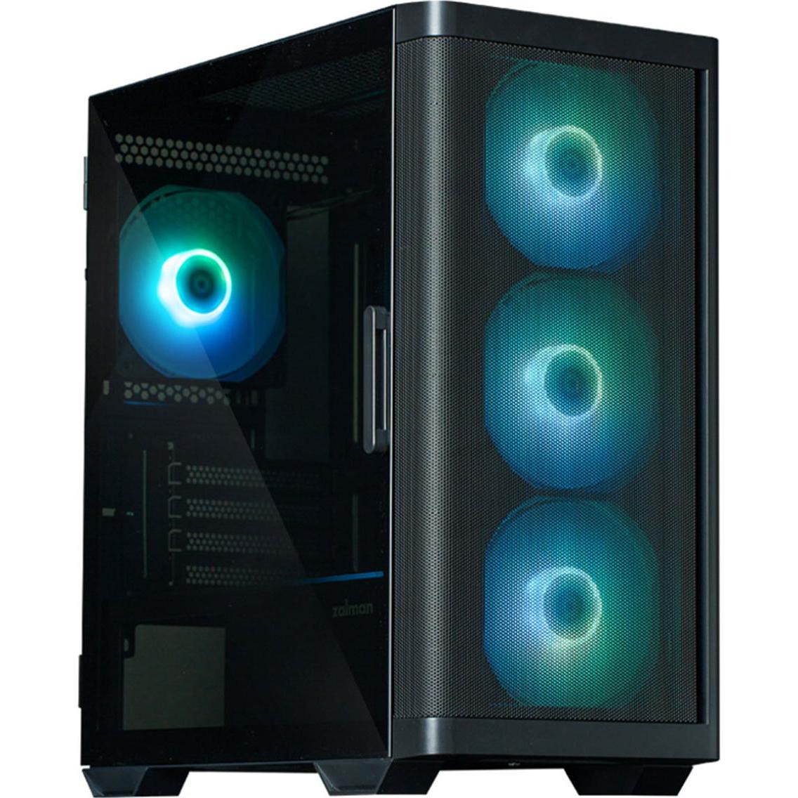 Zalman Boitier Mini Tour Micro ATX M4 RGB avec panneau vitré (Noir) (mATX, Mini-ITX), PC Gehäuse, Schwarz