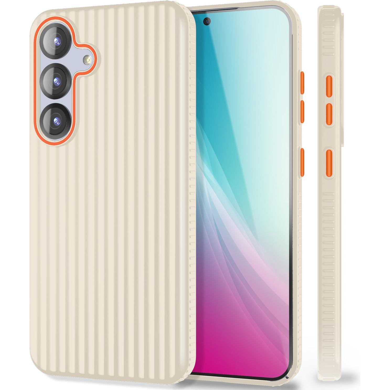 Nalia Nova - Ultra Dünne Leichte Hülle im Wellen Design - Metal Look Hardcase (Samsung Galaxy S25), Smartphone Hülle, Gr...